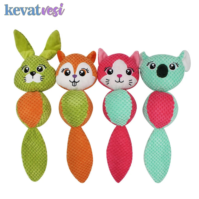 Plush Dog Toys for Small Dogs Squeaky Cute Squirrel Chew Toy Interactive Sounding Medium Training | Дом и сад
