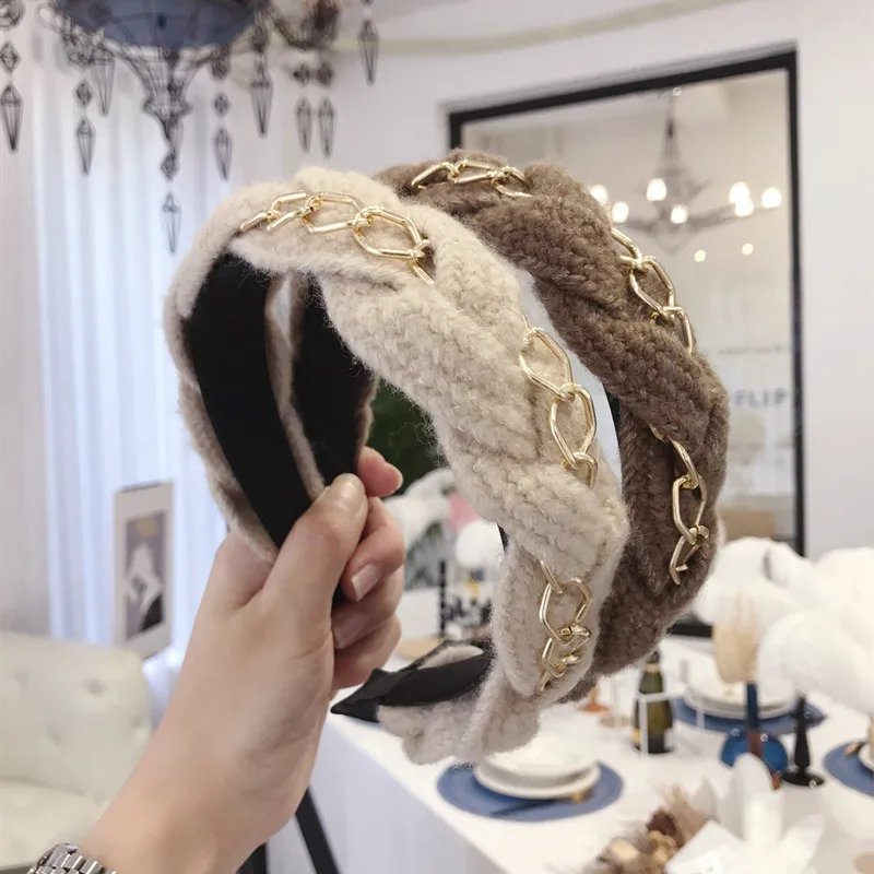 Корейская версия han, шерстяная цепочка из сплава, новинка, высококачественные тонкие волосы с широкими полями, обруч для волос, Женская повязка на голову, повязка на голову для девочек