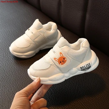 

New Brand Toddler Shoes Children White Shoes Fashion Kids Soft Bottom PU Leather Sport Running Sneakers For Baby Size 21-30