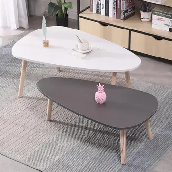 

Creative Simple Oval Small Coffee Table Multifunctional Tea Table Reading Table Bedroom Living Room Low Table Home Furniture HWC
