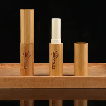 

Eco-friendly 4g 5g bamboo lipstick tube bamboo lip balm container,Refillable Bamboo Lip Balm Tube Biodegradable with Custom logo