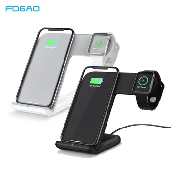 

FDGAO Qi Wireless Charger Stand For Apple Watch 5 4 3 2 10W Fast Type C Charging For iPhone 11 Pro XS XR X 8 Samsung S20 S10 S9