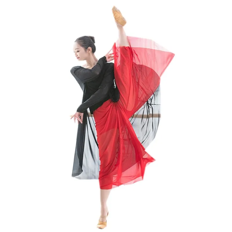 Chiński Folk kostium taneczny kobiet Flowy klasyczny taniec nowoczesny konkurs