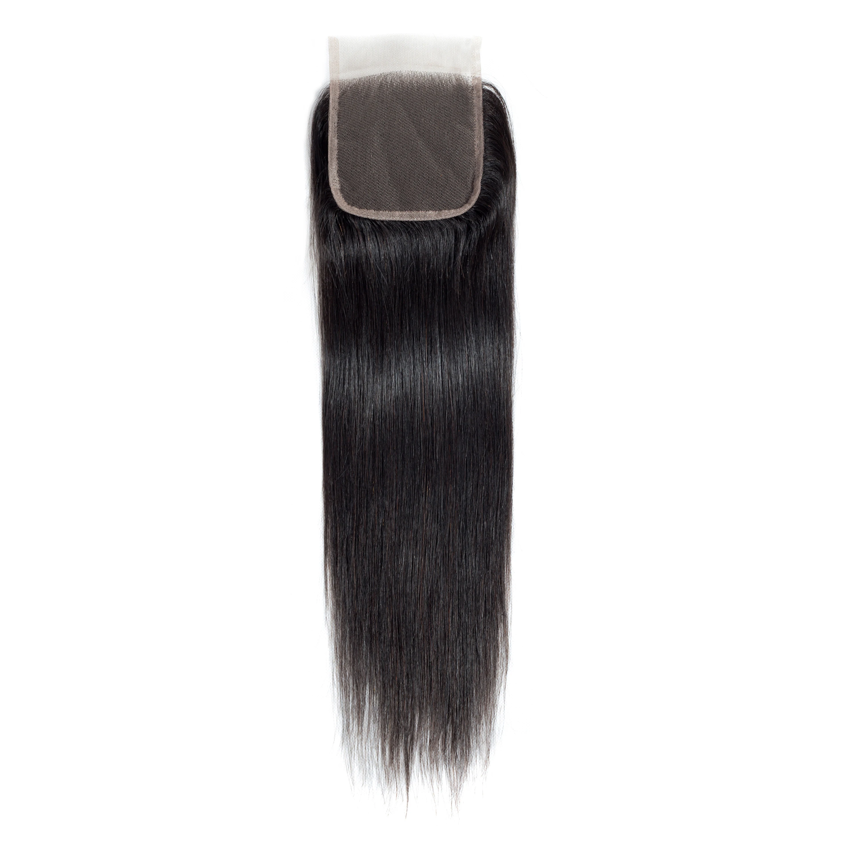 Straight Lace Closure Pre Plucked With Baby Hair Brazilian Remy Human Hair 4x4 Transparent Lace Closure Natural Color Aircabin