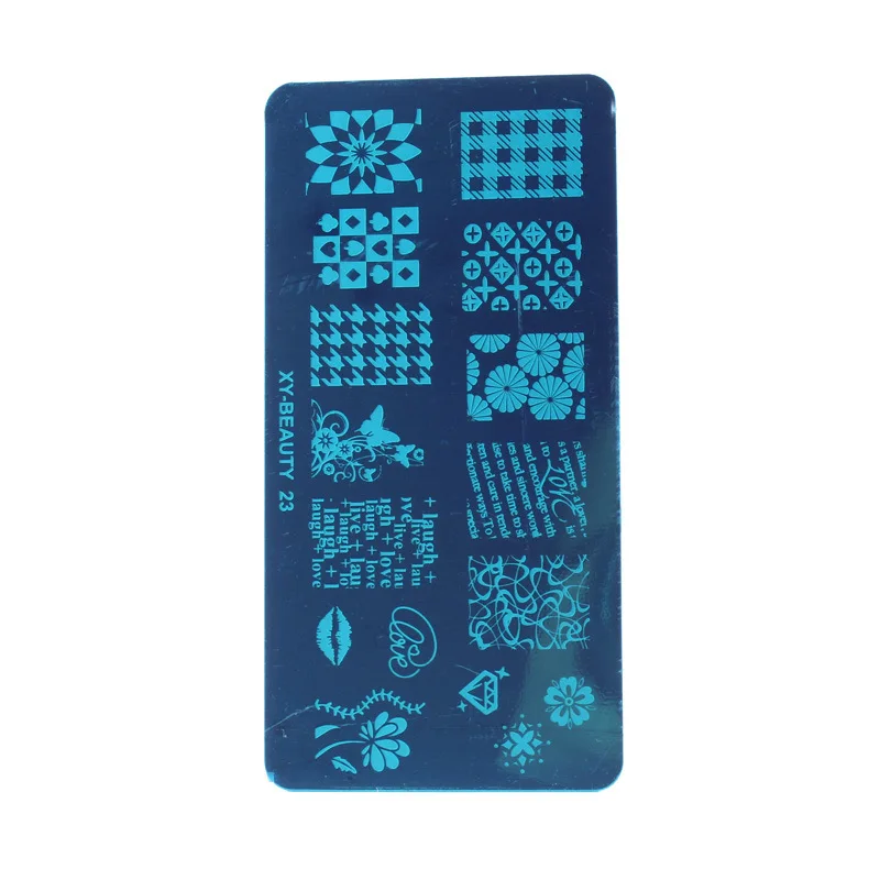 1 Pcs Mixed Design Line Animals Stainless Steel Nail Stamping Plates Rectangular Image Template DIY Manicure Stencils Tools