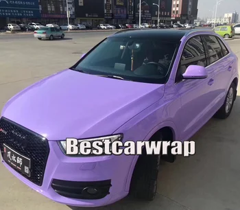 

3M quality Gloss Lavender Vinyl Wrap whole Car wrap covering foil Air Bubble Free / initial Low tack glue PROTWRAPS 1.52x18m