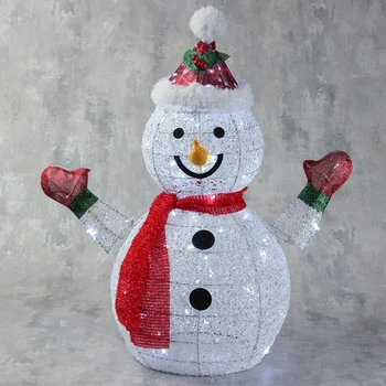 

The figure of fabrics. "Snowman in a hat and a scarf", 60 cm, 60 LED, 220 V, WHITE