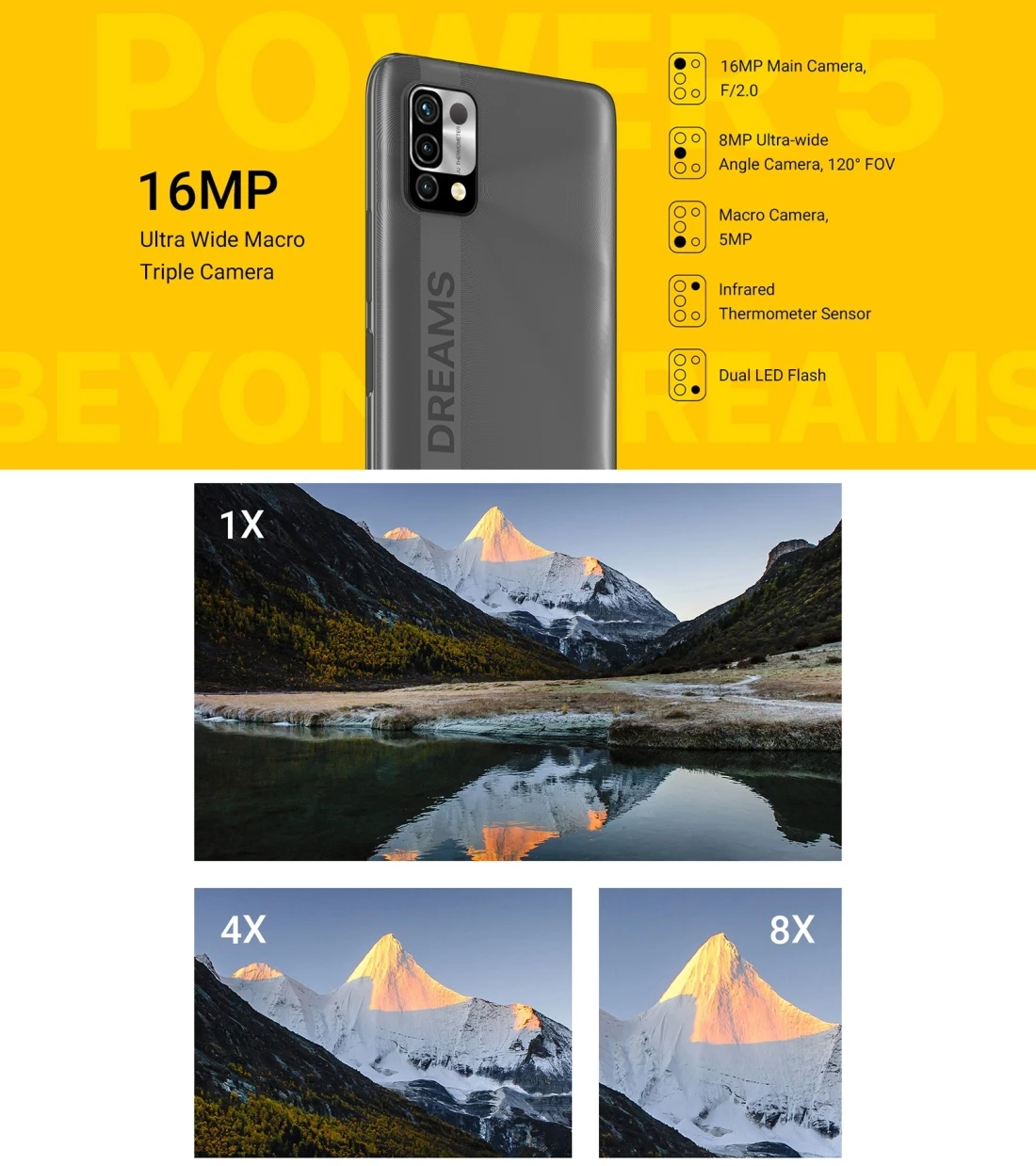 UMIDIGI Power 5 Infrared Thermometer 3GB 64GB 6150mAh Battery Face ID Fingerprint ID 6.53"  Android 11 Global Version Band Phone poco budget phones