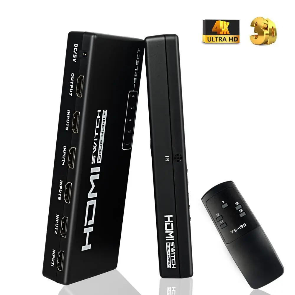Ys199 Высокое качество Прочный в Применение 5 Порты и разъёмы HDMI 1080 P видео