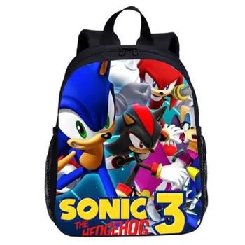 

Sonic the Hedgehog Small Backpack For Kids Boys Girls 3D Printing School Bag 13Inch Bookbag Kindergarten Satchel Mochila Escolar