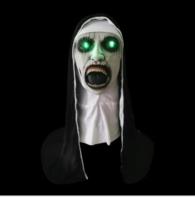 Маска для Хэллоуина nun led маска реквизит для дома с привидениями страшный Косплей террор