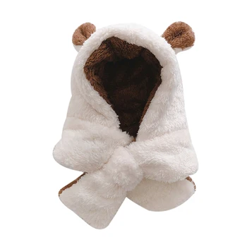 

1Pc Baby Boy Girl Autumn And Winter Warmer Cartoon Cute Plush Ear Design Hat Infant Collar Scarves Neckerchiefs For Best Gifts