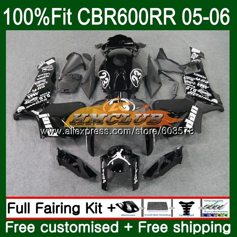 Литые изделия для Honda CBR 600RR CBR600 RR 600F5 73CL. 6 горячий черный CBR600RR F5 05 06 CBR600F5 CBR 600 RR 2005 2006 обтекатель oem