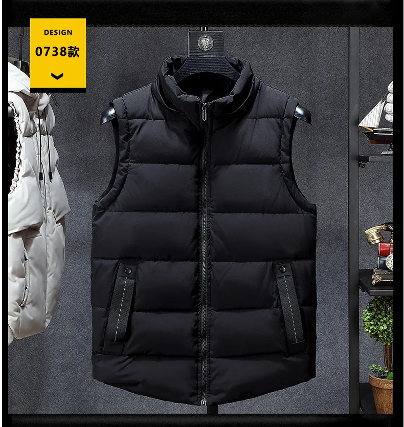 Зимняя мужская куртка размера плюс 5xl 6xl 7XL, парка, жилет с капюшоном, мужская куртка без рукавов, уличная Толстая парка, куртка, жилет