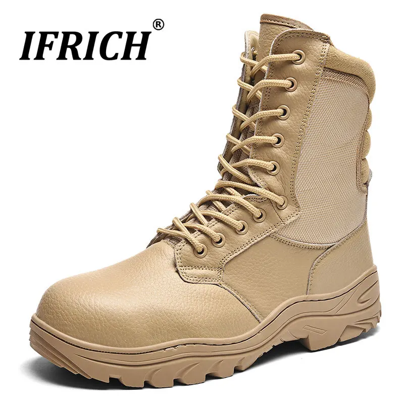 

Autumn/Winter 2019 Mens Work & Safety Boots Good Quality Steel Toe Shoes Black Army Combat Men Boots Genuine Leather Combat Boot