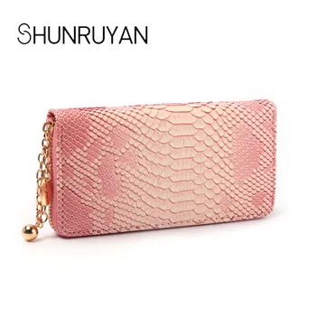 

SHUNRUYAN Women Famous Brand PU Leather Zipper Clutch Wallet Female Burglar Robbed Purse Lady Multi-function Phone Bag