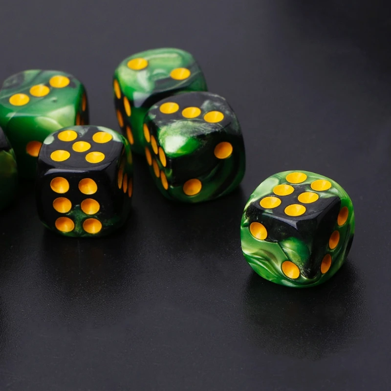 Acrylic Dice Game Dice Dice Set 10 Pcs Exquisite Six Sided 12mm Transparent Cube Round Corner Portable Table Playing Games Dice for Board Game Party