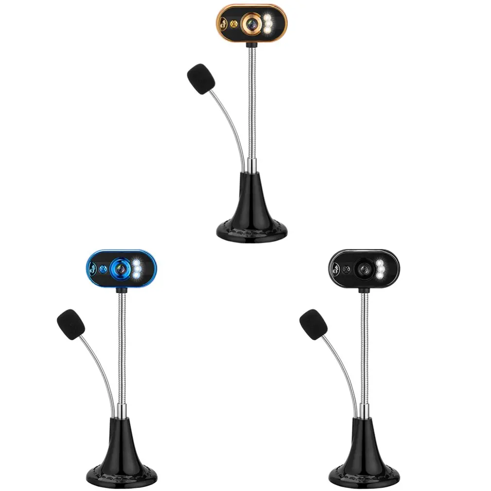 

USB Webcam With Home Office Microphone Night Vision Function Video Camera LED With Microphone For Laptop Notebook Computer