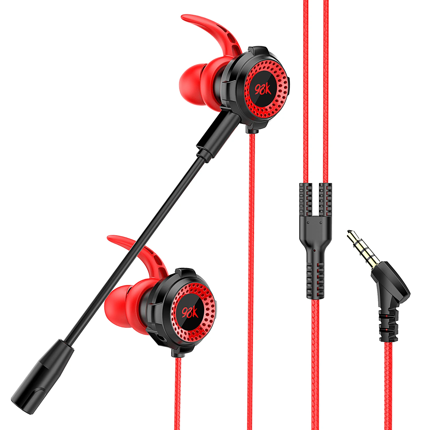 

Eating Chicken Earphones In-ear Wired Computer Headphones Wire-controlled Direct-insert Headset Jack Wire with Microphone 98K
