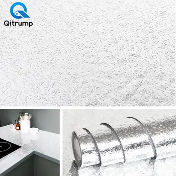 

Aluminum Foil Multifunctional Oil Proof Wall Sticker Kitchen Stove Backsplash Vinyl Wallpaper Waterproof Self Adhesive Removable