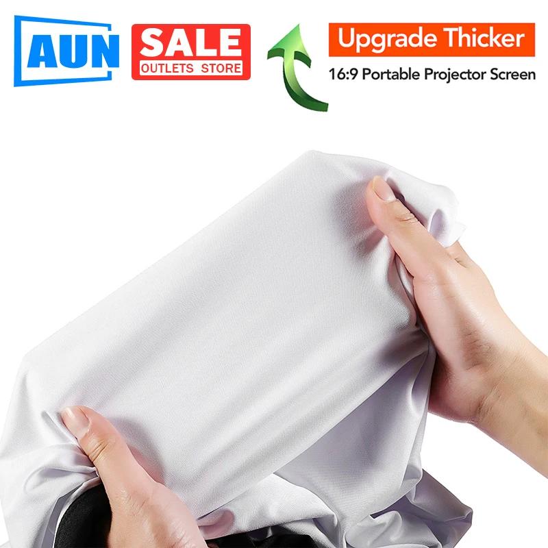 

AUN Upgrade Thicker Projector Screen, Optional 100/120/133 inch 16:9,Portable Washable screen for home theater