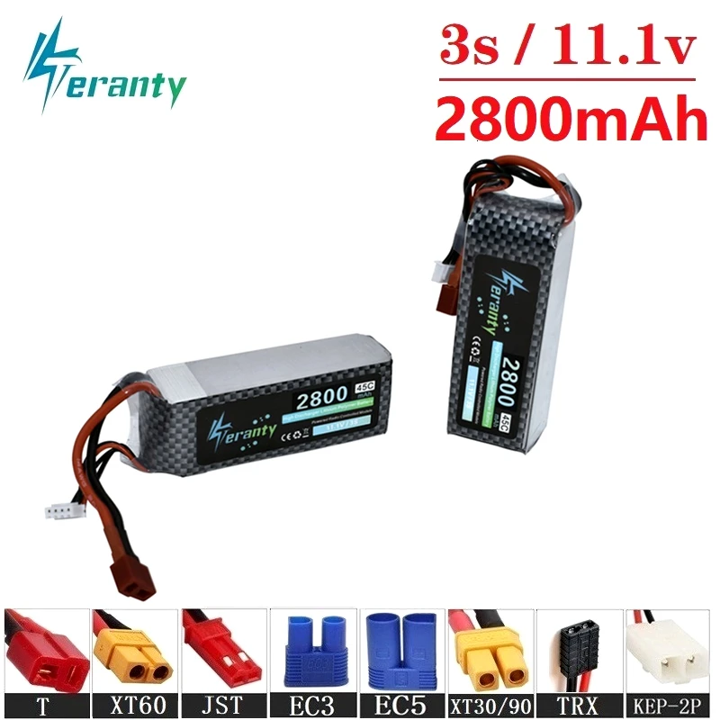 Teranty power 11,1 v 2800maH 45C Lipo аккумулятор для радиоуправляемого дрона, лодки, квадрокоптера, запасные части 3s 2200mah 11,1 v аккумуляторная батарея