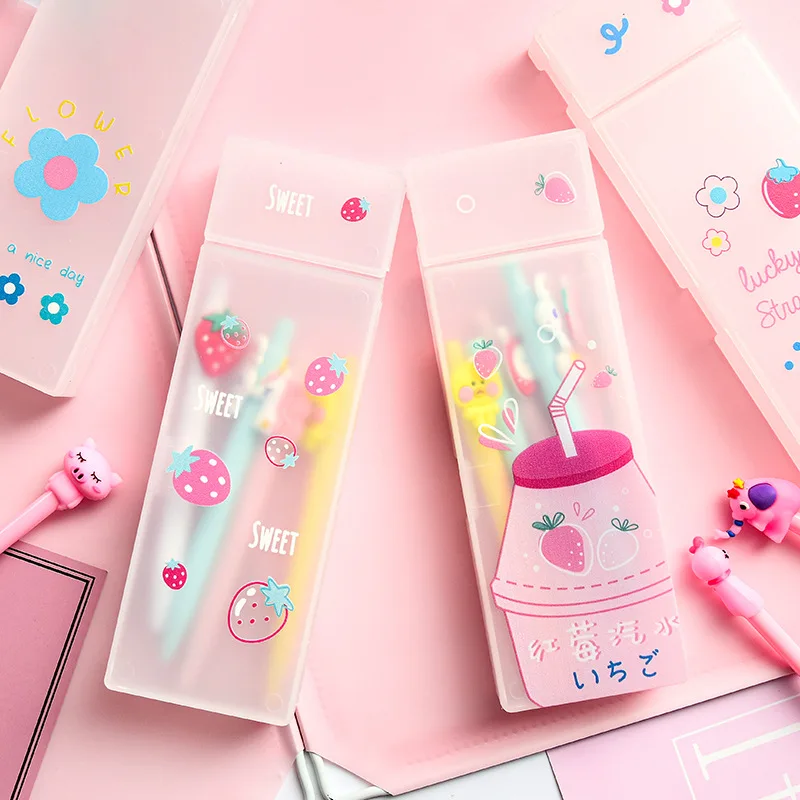 Kawaii милый дечачий тусклый полированный полипропиленовый пенал чехол для