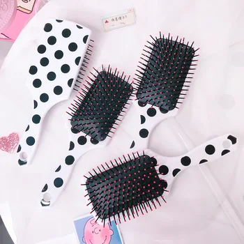 

1pcs Comb Cute Dot Hair Brush Massage Comb Shower Wet Detangle Hair Brush Salon Hair Styling Tools Girls