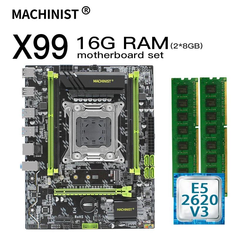 X99 desktop motherboard LGA 2011 3 set kit with Intel xeon E5 2620 V3