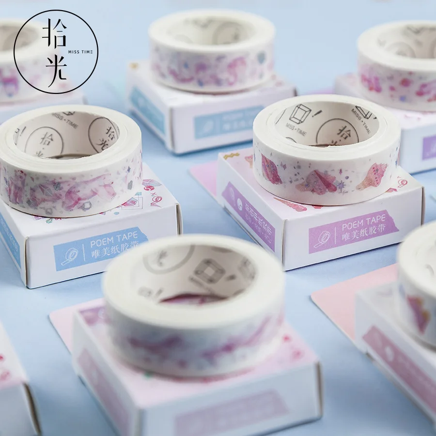 

20 pcs/lot Washi Masking Tapes Time and Space Paradise Series Decorative Adhesive Scrapbooking DIY Paper Japanese Stickers 5m
