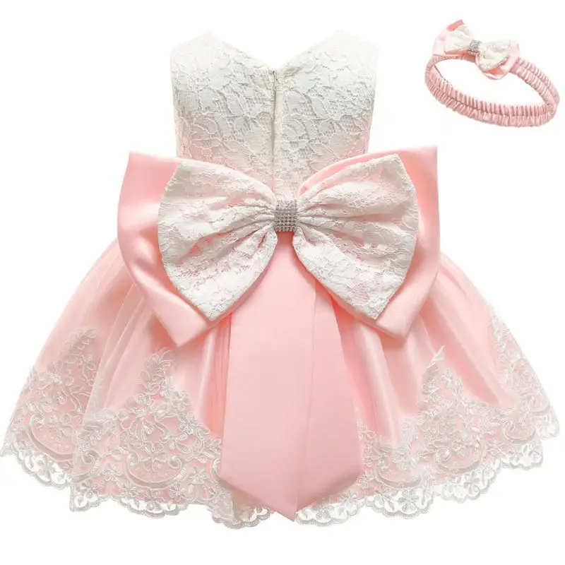 

Baby Girl Dress Sequin Lace Flower Christening Gown Baptism Clothes Newborn Kids Girls Birthday Princess Infant Party Costume