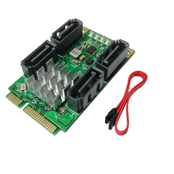 

Circuit Board Converter Card Easy Install Adapter SSD Controller 4 Port SATA3.0 To Mini PCI E 6G Office Replacement Part Drive