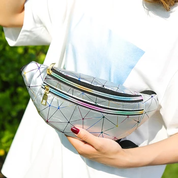 

Unisex Patchwork PU Leather Zipper Closure Chest Bag Purse Adjustable Straps Belt Small Waterproof Waist Packs Pouch Daily