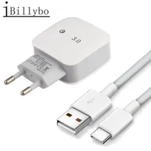Быстрая 3,0 Быстрая зарядка EU вилка зарядное устройство для Xiaomi Redmi Note 7 usb type C кабель для samsung S10 Plus huawei P30 Pro P20 Tipo C