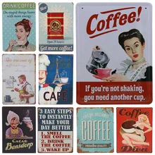 30X20 см Ретро Italia Caffe Париж Кафе жестяная вывеска Винтаж Tintin домашний бар декоративная художественная живопись металлические вывески Настенный декор H72