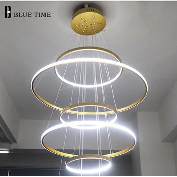 

7Ring 6Ring 5Ring Modern Led Chandelier For Living room Dining Room Office Hotel Hanging Lamp Circle Chandelier Indoor Lighting
