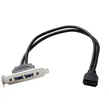 

New Computer Extender Cable USB 3.0 Back Panel Expansion Bracket to 20-Pin Header Cable Adapter For PC