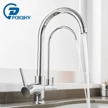 

Kithcen Purified Water Faucet 360 Degree Rotation Dual Outlet Kitchen Faucets Pure Water and Hot Cold Water Mixer Tap