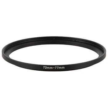 

72mm-77mm Camera Lens Step Up Filter Black Metal Adapter Ring