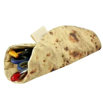 

The Latest Imitation Pancake Pizza Stationery Tool Rolled Collection Bag