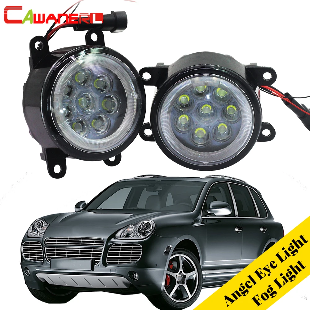 Cawanerl Car Accessories LED Fog Light Angel Eye DRL Daytime Running 12V 1 Pair For Porsche Cayenne 955 2002-2015 | Автомобили и