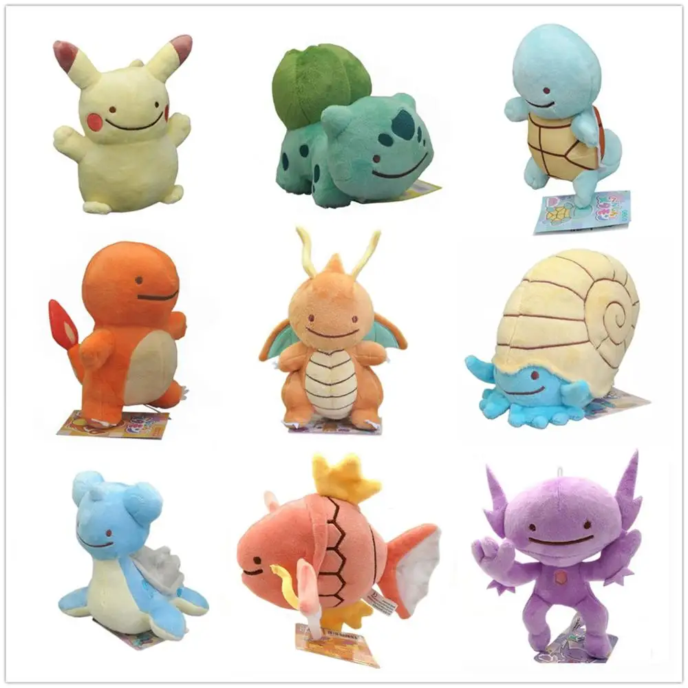 10/лот Ditto Metamon Charmande Squirtle снорлакс Пикачу Eevee Espeon flarion Jolteon Sylveon плюшевый умбреон мягкая игрушка - Цвет: Ditto Mix up 10pcs