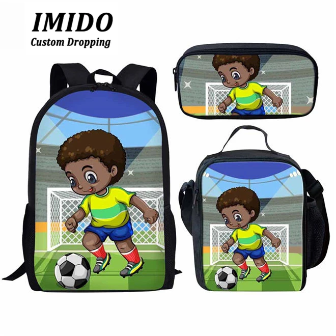 IMIDO, детские школьные сумки для детей, черная, для девочек, волшебная, афро-леди, с принтом, школьная сумка для подростков, сумка для книг на плечо, Rugzak Kinderen - Цвет: 5956CGK