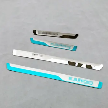 

for Skoda KAROQ 2018 Stainless Steel Door Sill Strip Scuff Plate Peda Pedal Cover Car Styling Stickers Auto Accessories 4 Pcs