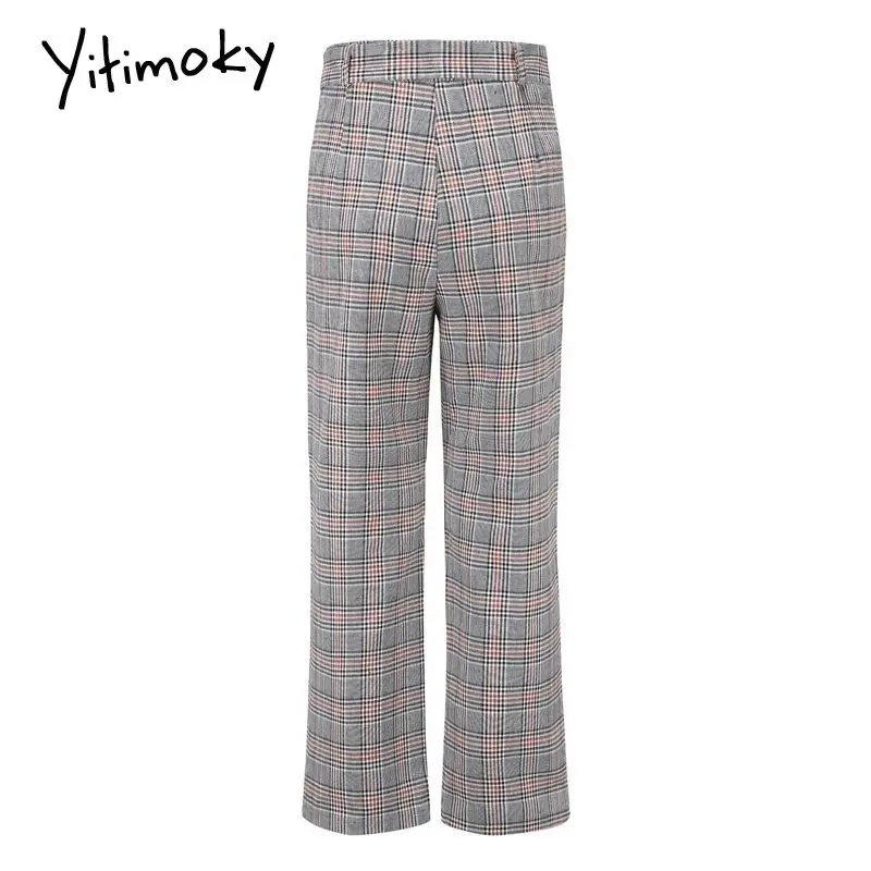 plaid cigarette pants womens