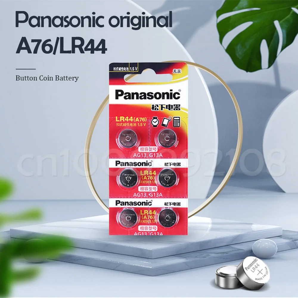 10 шт. PANASONIC A76 100% оригинальный 1 5 в 0% Hg кнопочный аккумулятор LR44 AG13 SR1154 357 LR 44 для
