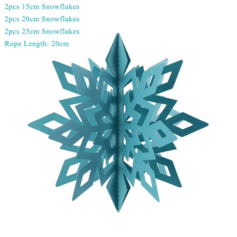 6pcs 3D snowflakes Рождественские снежинки украшения для дома Замороженные вечерние бумага для снежинок гирлянда Рождественские настенные украшения зимние Вечерние - Цвет: 6pcs 3D snowflakes
