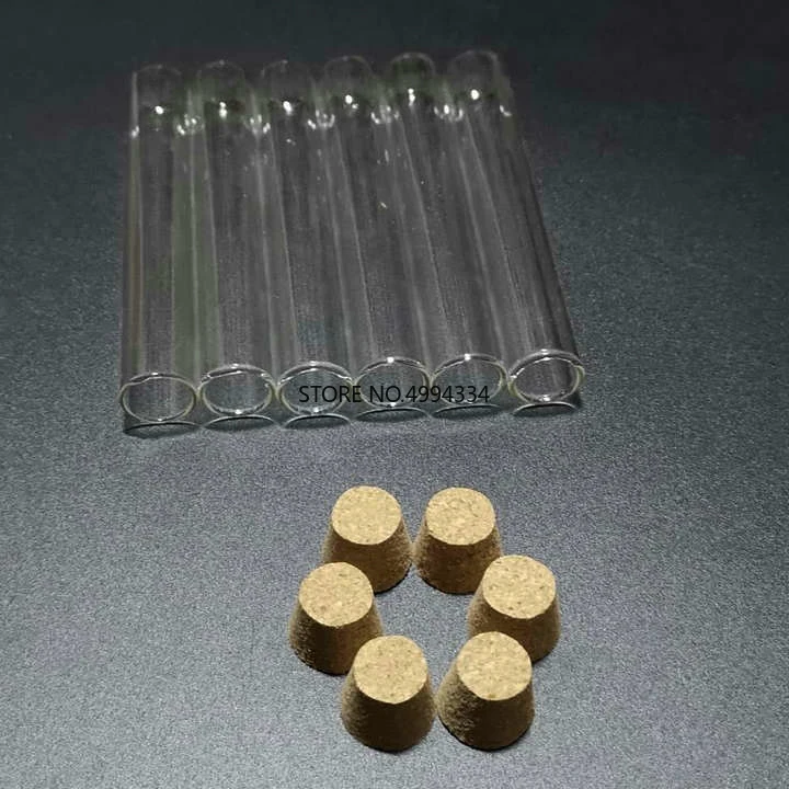 

Free Shipping/12pcs/lot 15x100mm Round bottom Glass test tube with cork stopper Cap for Lab Experiments