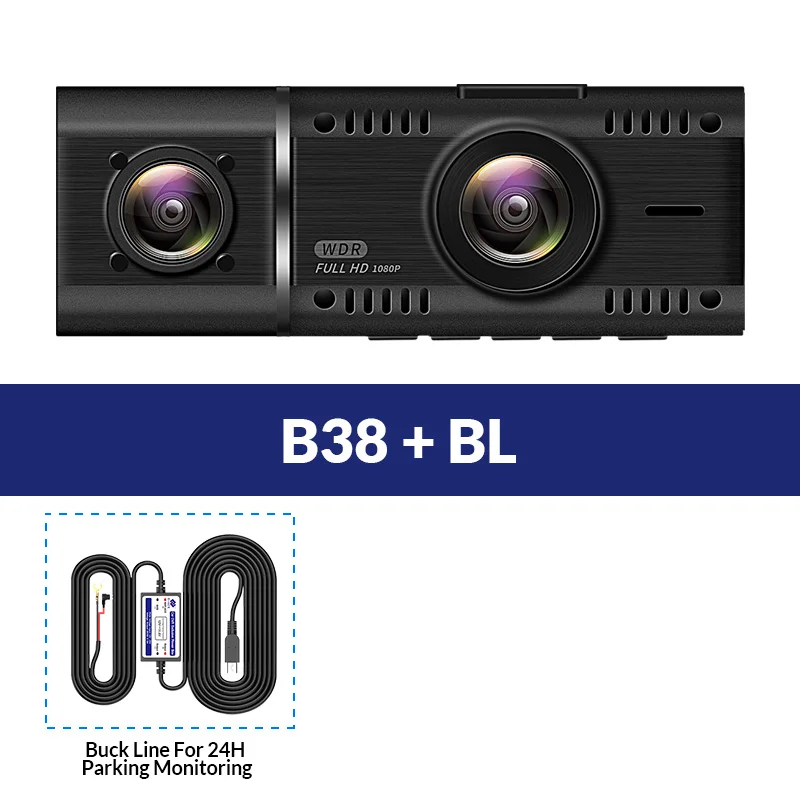 E-ACE Автомобильная камера 1,5 дюймов Full HD DVR 1080P Dash Cam 170 градусов ночного видения авто рекордер с камерой заднего вида - Название цвета: B38-BL