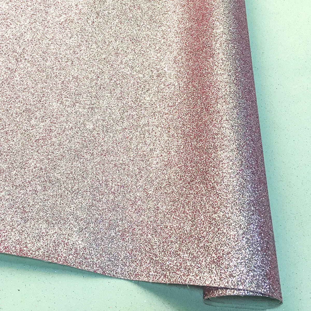 Тонкая блестящая ткань, Переливающаяся блестящая искусственная кожа, материал для рукоделия, украшение для сумки, сделай сам - Цвет: Розовый
